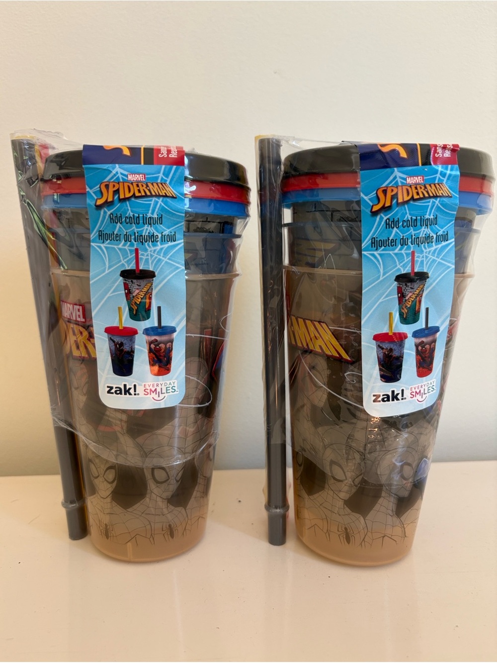 6 Marvel Spider Man Color Change Changing 16.5 Oz Tumblers Lids Straws Reusable